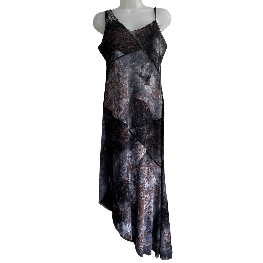 Roberta Scarpa Y2K Fairy Mesh Abstract Asymmetrical Midi Dress Large Whimsigoth